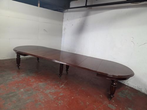 ANTIQUE LARGE WILLIAM IV MAHOGANY BANQUETEXTENDING DINING TABLE 1840S - ADDITIONAL PHOTO 3