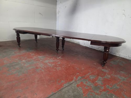 ANTIQUE LARGE WILLIAM IV MAHOGANY BANQUETEXTENDING DINING TABLE 1840S - ADDITIONAL PHOTO 4