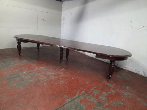 ANTIQUE LARGE WILLIAM IV MAHOGANY BANQUETEXTENDING DINING TABLE 1840S - ADDITIONAL PHOTO 5