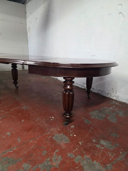 ANTIQUE LARGE WILLIAM IV MAHOGANY BANQUETEXTENDING DINING TABLE 1840S - ADDITIONAL PHOTO 7