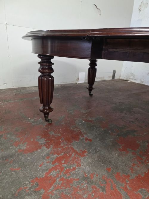 ANTIQUE LARGE WILLIAM IV MAHOGANY BANQUETEXTENDING DINING TABLE 1840S - ADDITIONAL PHOTO 8