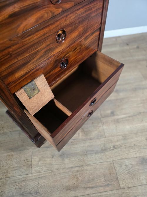ANTIQUE FRENCH ROSEWOOD BRASS INLAID 6 DRAWER CHEST 1880S - ADDITIONAL PHOTO 10