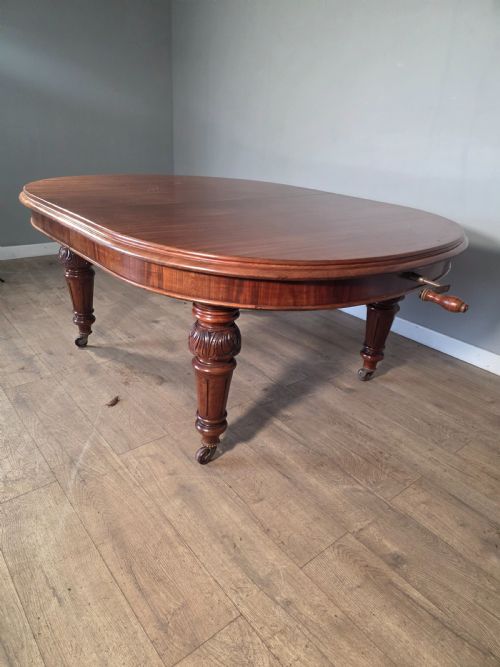 ANTIQUE VICTORIAN MAHOGANY WIND OUT TABLE 1860S - ADDITIONAL PHOTO 2