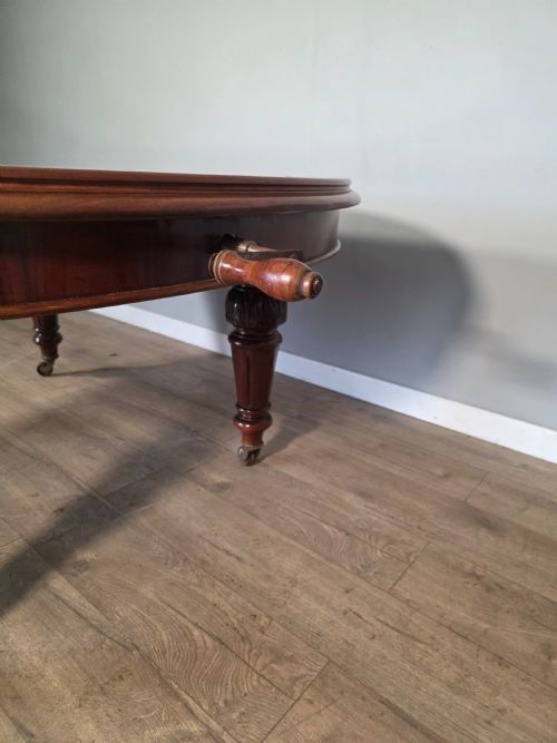 ANTIQUE VICTORIAN MAHOGANY WIND OUT TABLE 1860S - ADDITIONAL PHOTO 3