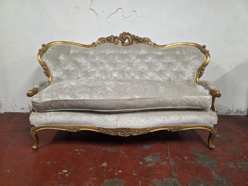 ANTIQUE VICTORIAN ORIGINAL GILT SOFA 1880S - ADDITIONAL PHOTO 1