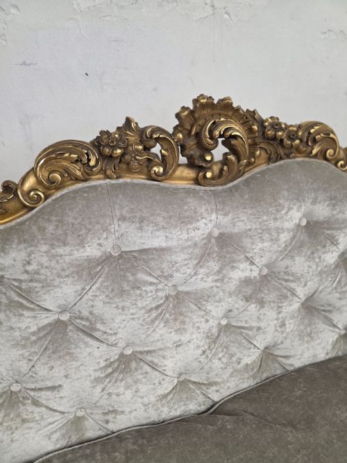 ANTIQUE VICTORIAN ORIGINAL GILT SOFA 1880S - ADDITIONAL PHOTO 9