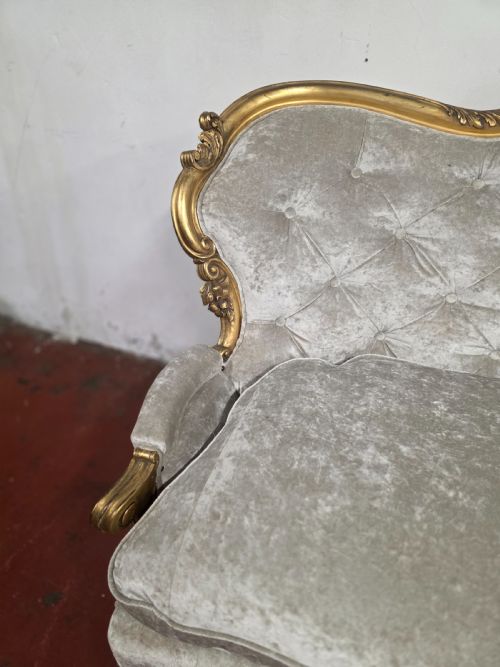 ANTIQUE VICTORIAN ORIGINAL GILT SOFA 1880S - ADDITIONAL PHOTO 10