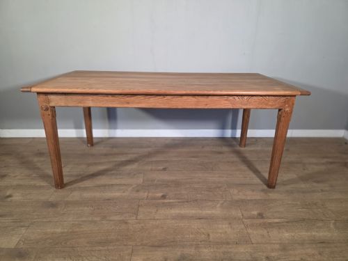 English Pitch Pine Victorian Farmhouse Table 1880s