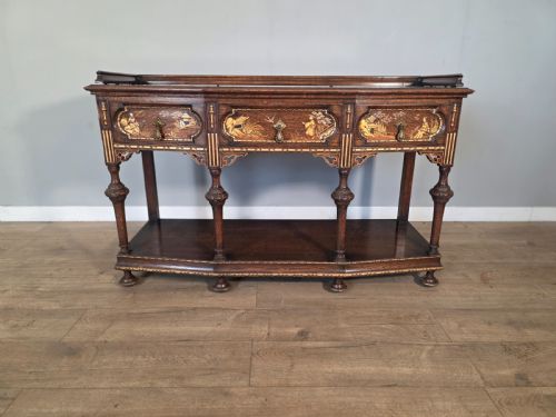 Antique Solid Oak Console/serving Table