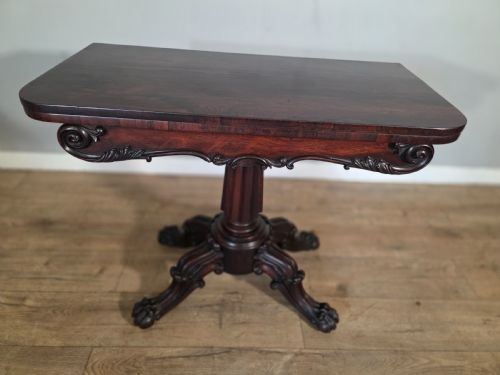 ANTIQUE EARLY VICTORIAN ROSEWOOD TEA TABLE 1850S - ADDITIONAL PHOTO 6