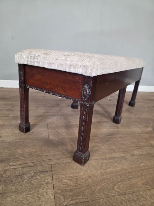 ANTIQUE MAHOGANY ADAMS STYLE LARGE STOOLWINDOW SEAT 18TH CENTURY - ADDITIONAL PHOTO 5