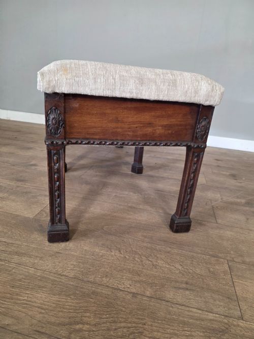 ANTIQUE MAHOGANY ADAMS STYLE LARGE STOOLWINDOW SEAT 18TH CENTURY - ADDITIONAL PHOTO 8