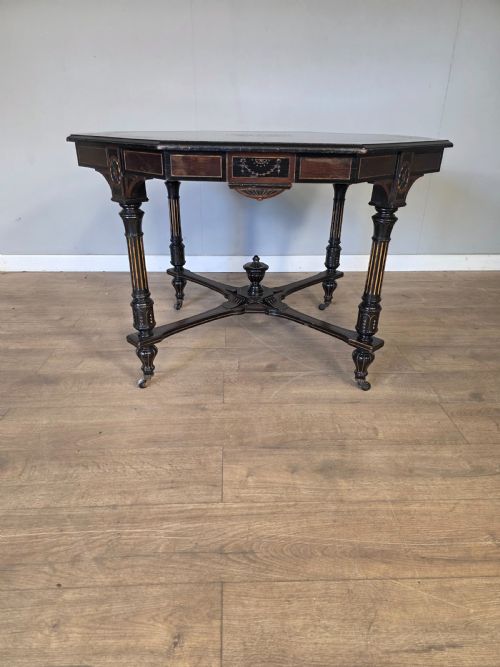 Antique Victorian Ebonised Centre Table