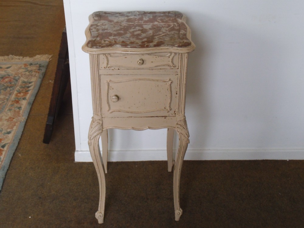 Shabby chic Louis XV style mahogany Bedside cabinet.