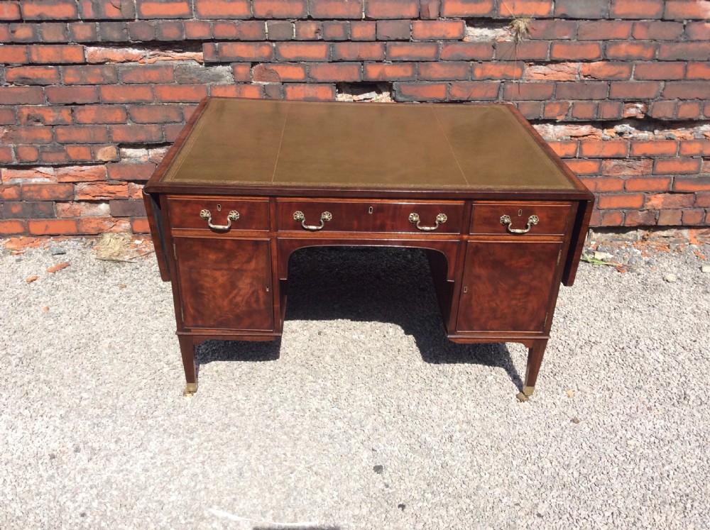 Leather top mahogany partners desk