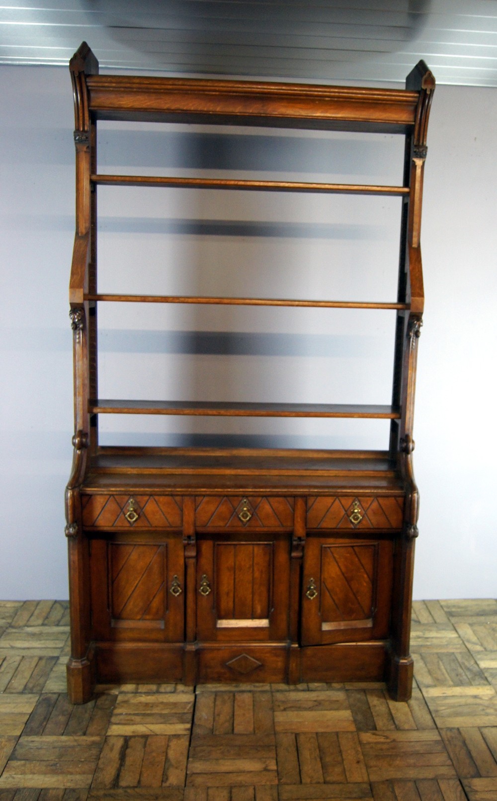 An outstanding Gothic bookcase