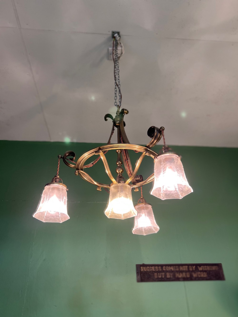 A good quality Edwardian copper chandelier View III