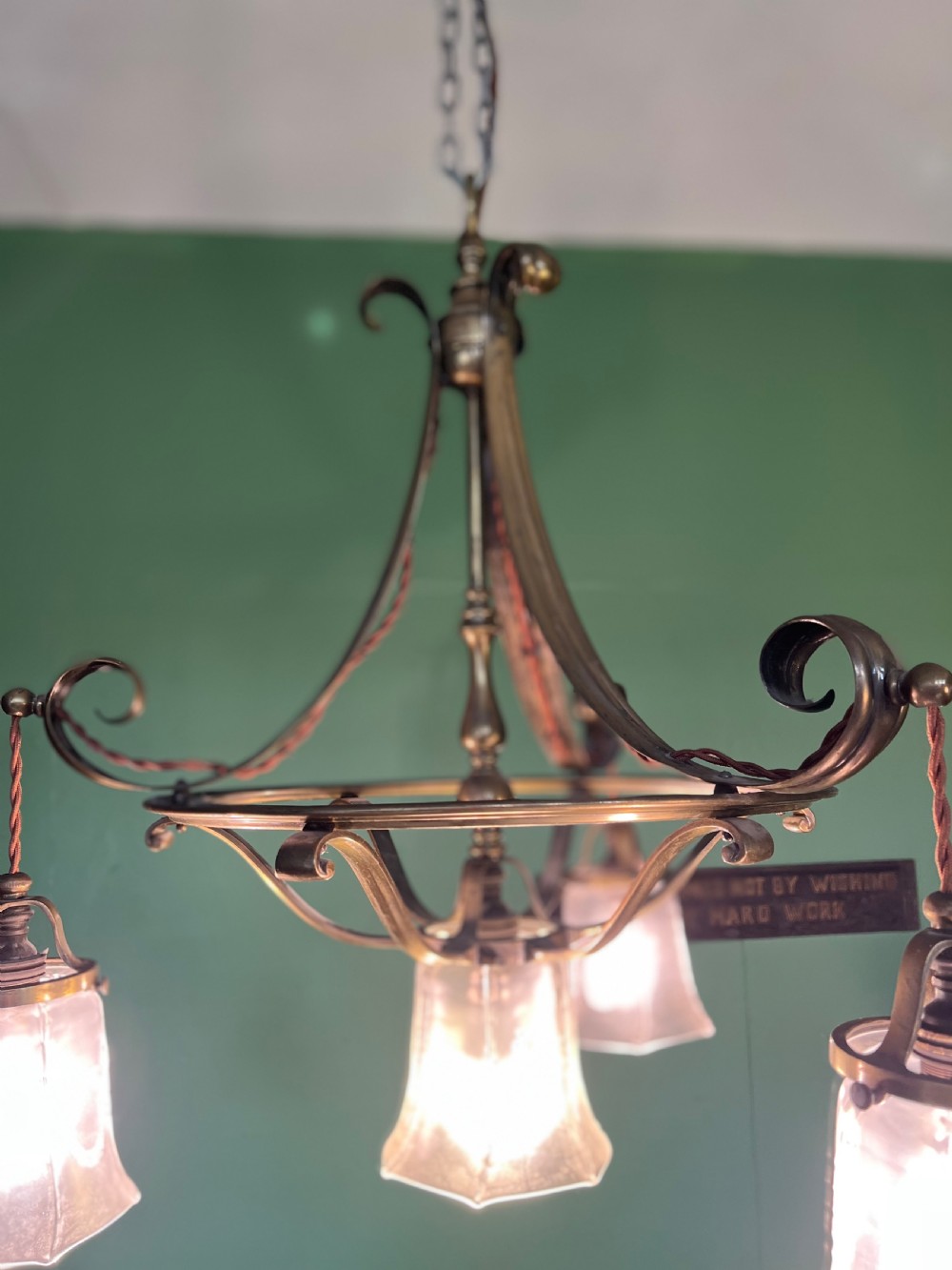 A good quality Edwardian copper chandelier View V