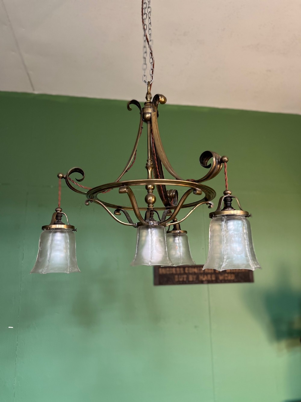 A good quality Edwardian copper chandelier View VII