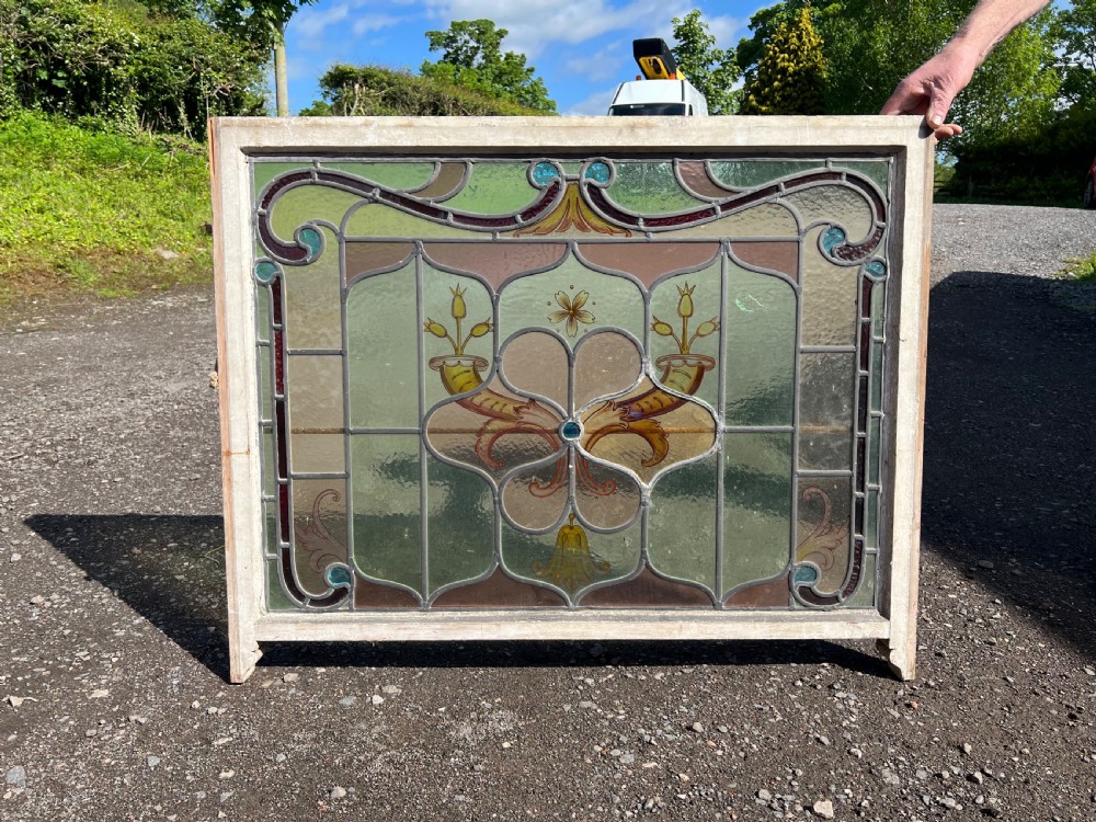A fantastic painted and leaded glass window