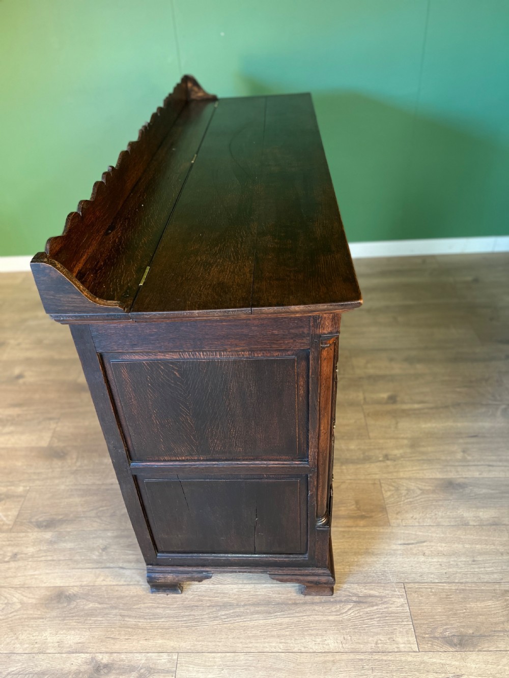 A good honest traditional oak Lancashire mule chest View III