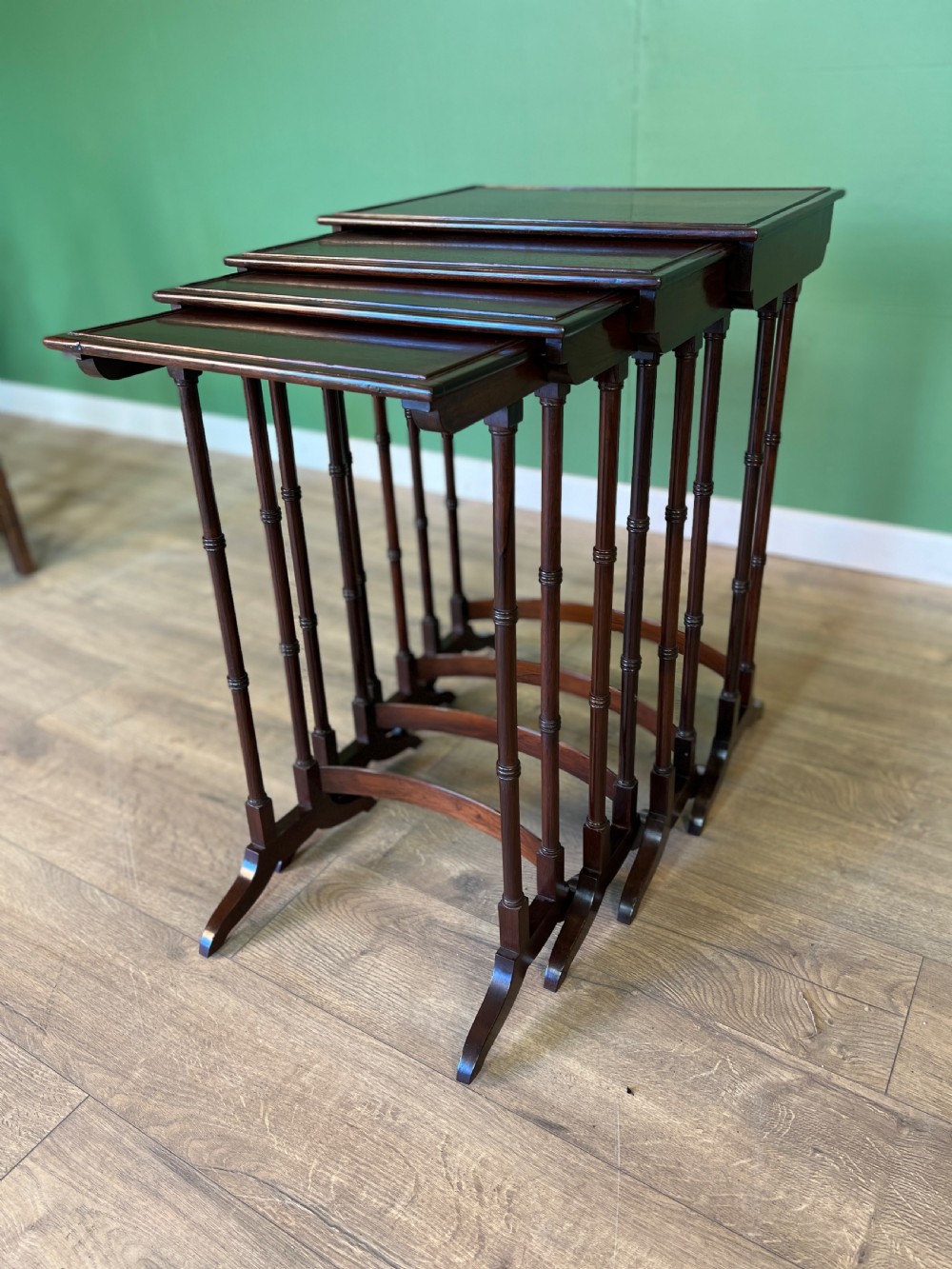 A good fine edwardian rosewood quarteto nest of tables View IV
