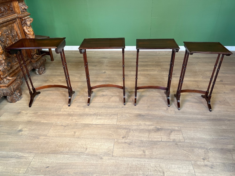 A good fine edwardian rosewood quarteto nest of tables View V