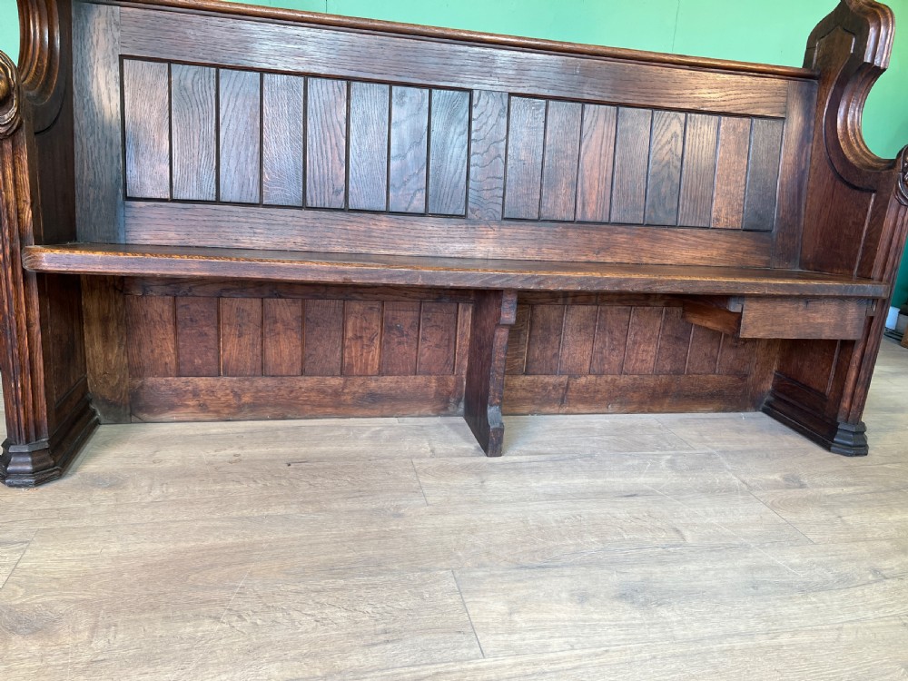 A rare oak carved gothic pew Circa 1870 View VI