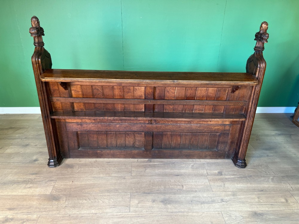 A rare oak carved gothic pew Circa 1870 View VII