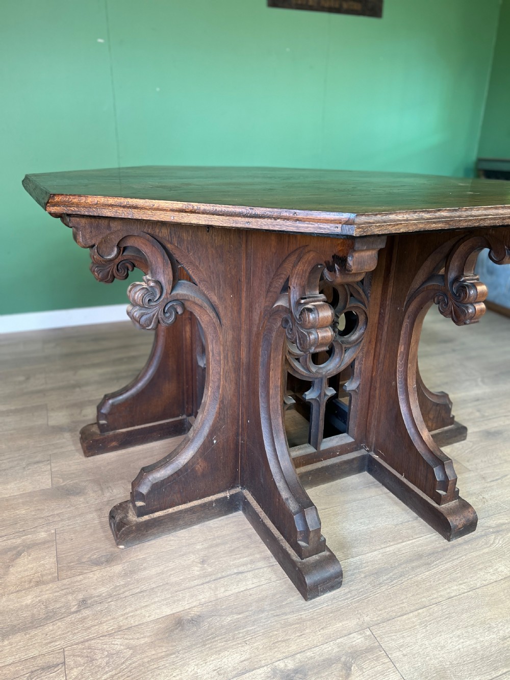 Huge gothic centre table, in the style of pugin View VI