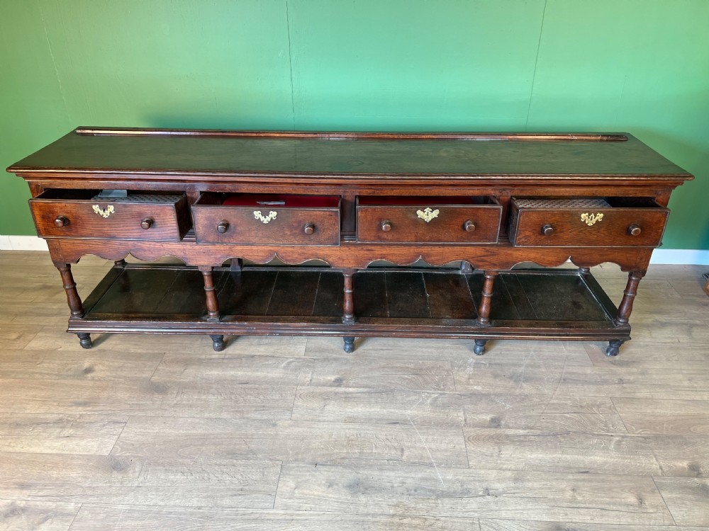An outstanding exceptionally large oak Montgomeryshire dresser base  View II