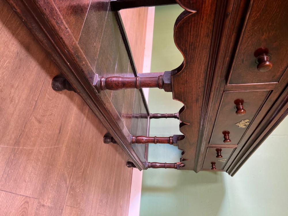 An outstanding exceptionally large oak Montgomeryshire dresser base  View IX