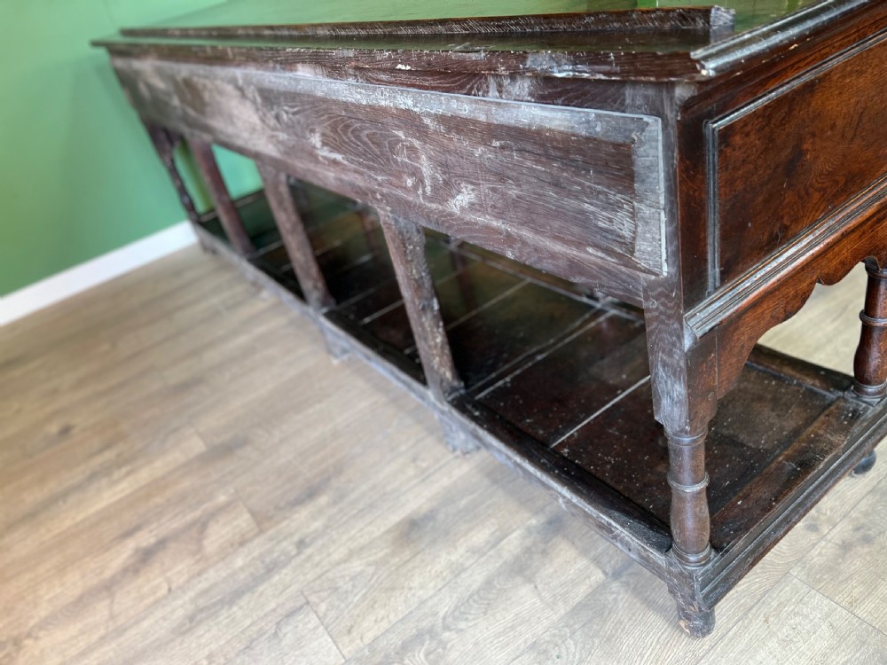 An outstanding exceptionally large oak Montgomeryshire dresser base  View X