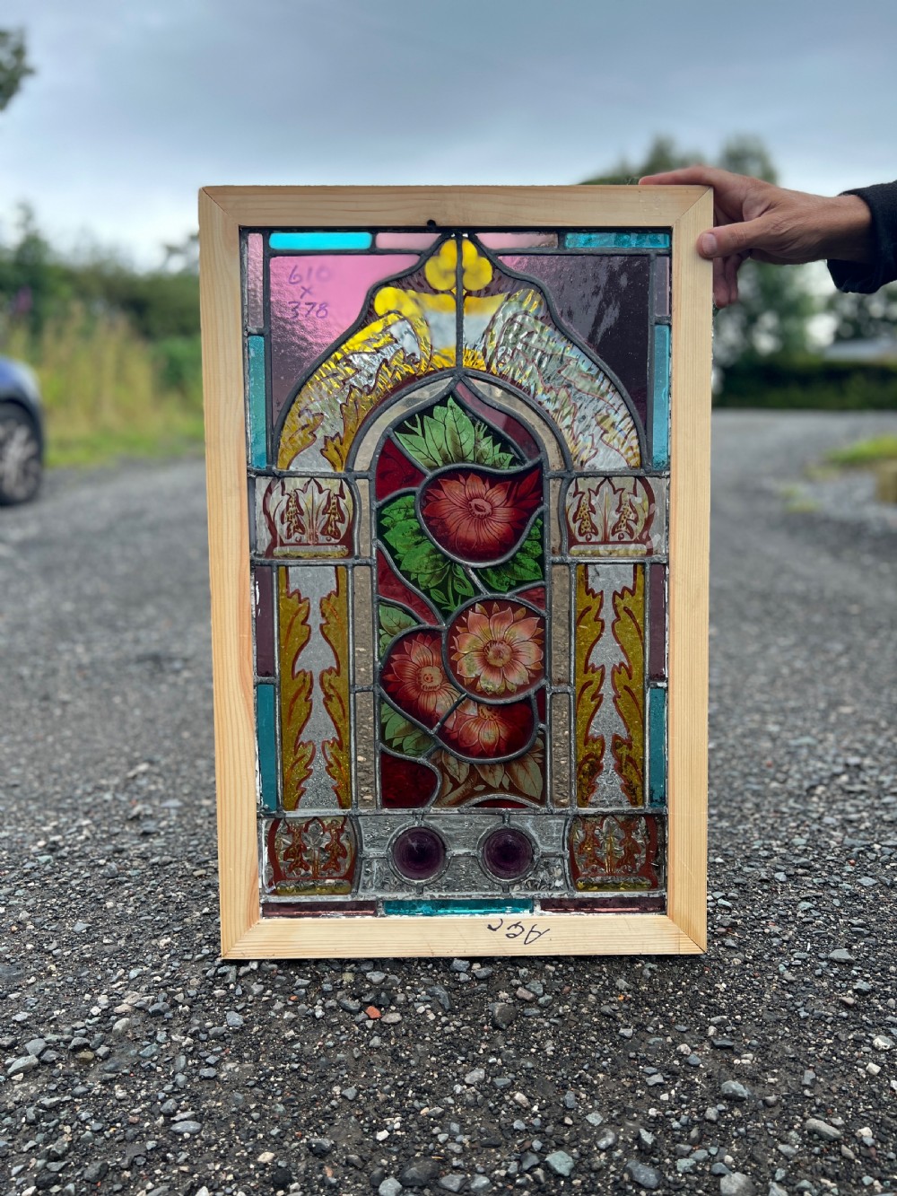 Stained glass window - painted with fruit