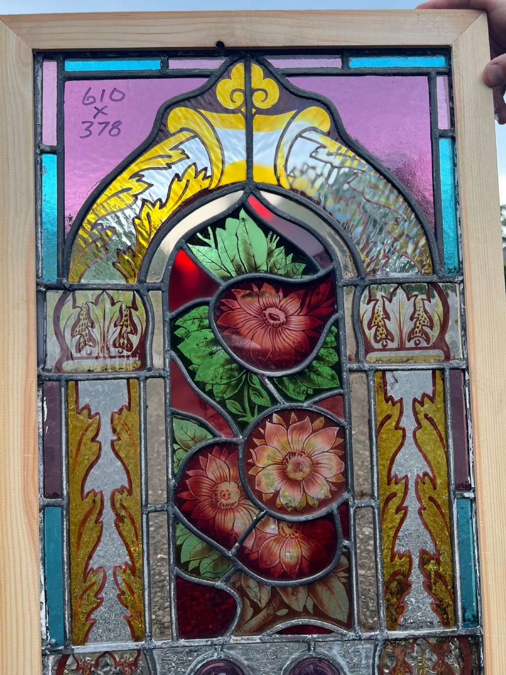 Stained glass window - painted with fruit View II