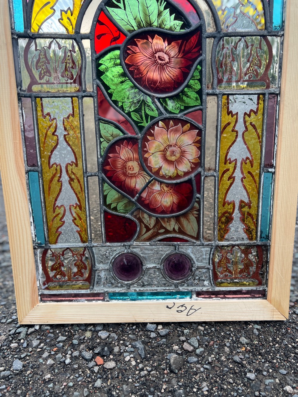 Stained glass window - painted with fruit View III