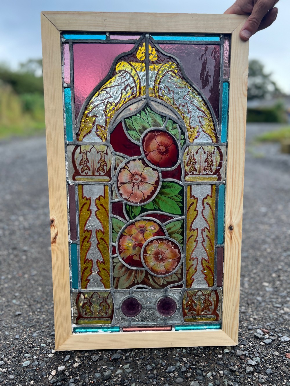 Stained glass window - painted with fruit 3