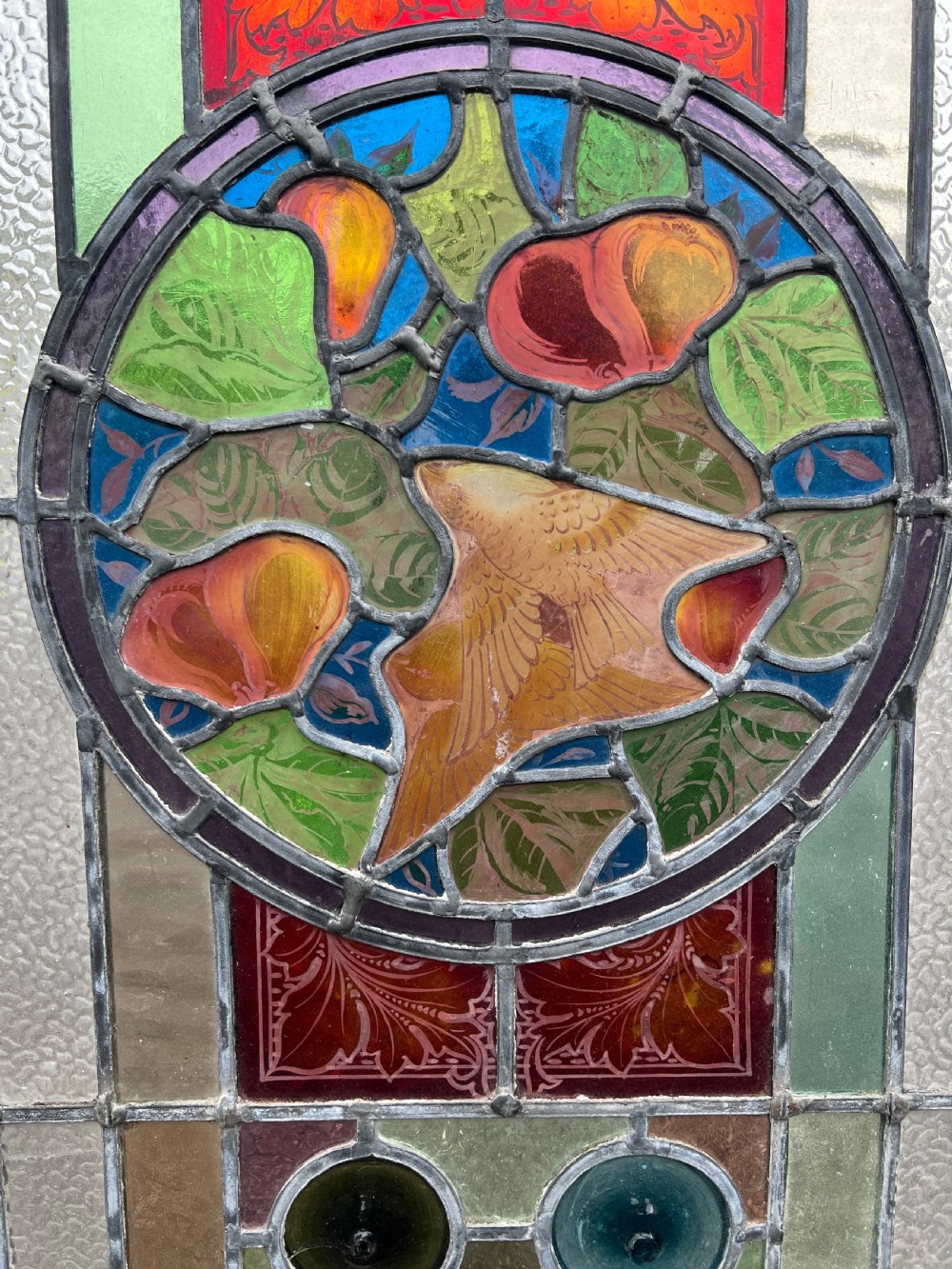 large stained glass window - painted fruit View II