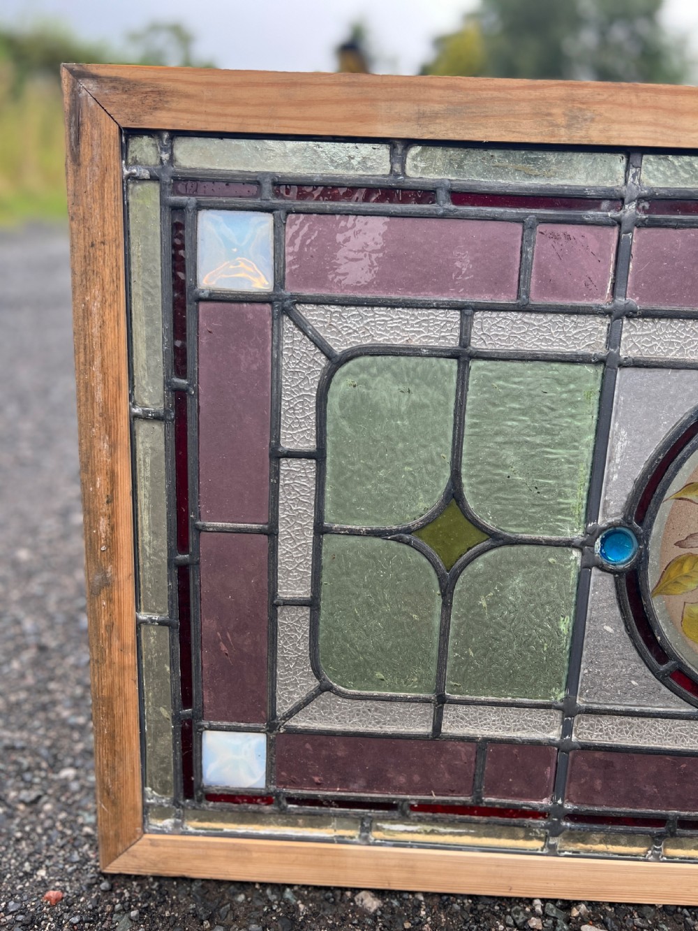 Stained glass window - with birds and flowers View III