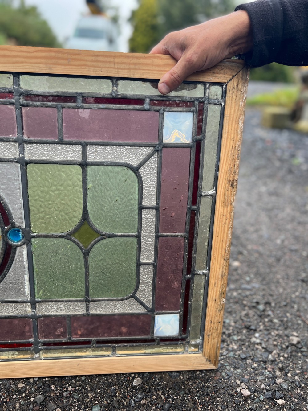 Stained glass window - with birds and flowers View V
