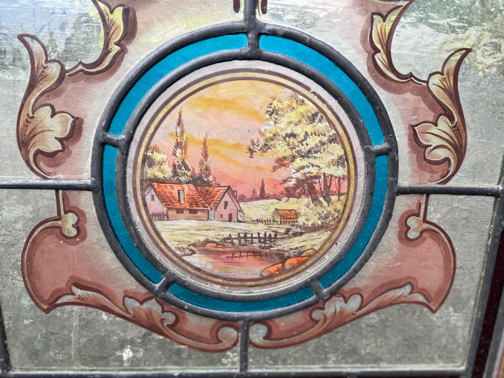stained glass double window - painted scenes View IV