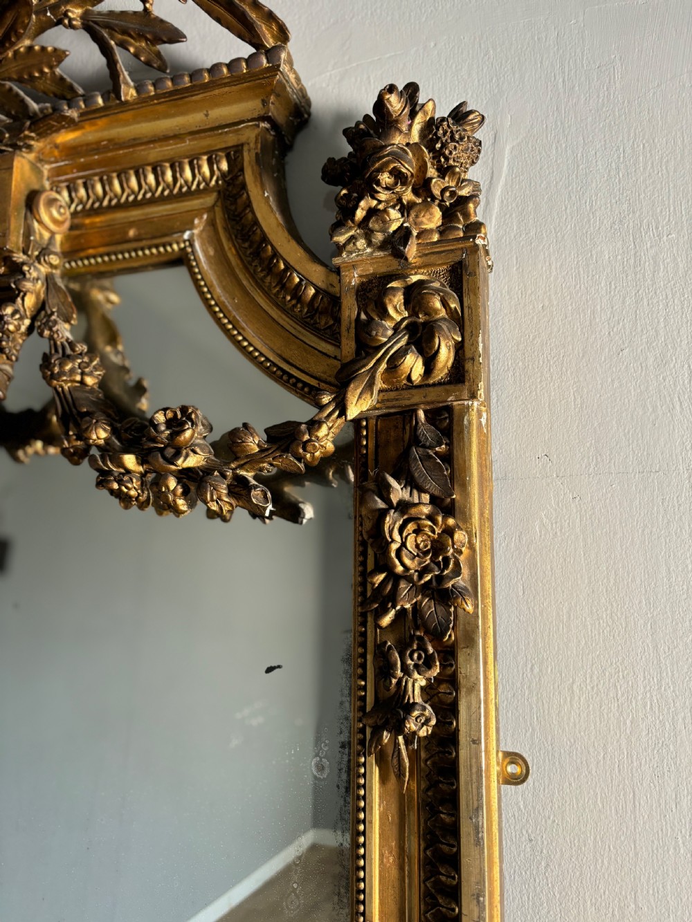 A fine antique English pier mirror View VI