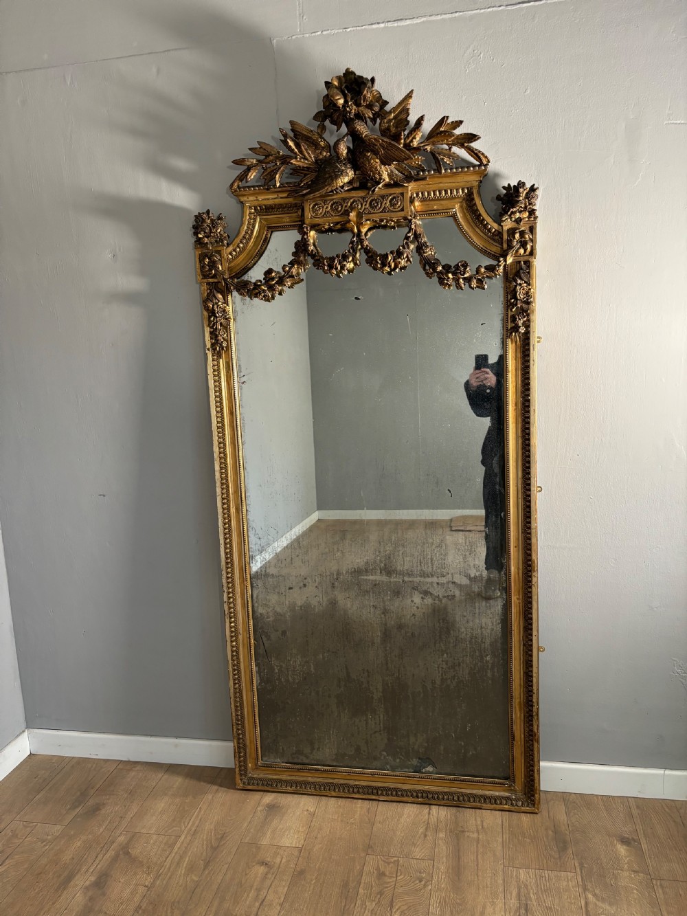 A fine antique English pier mirror View IX