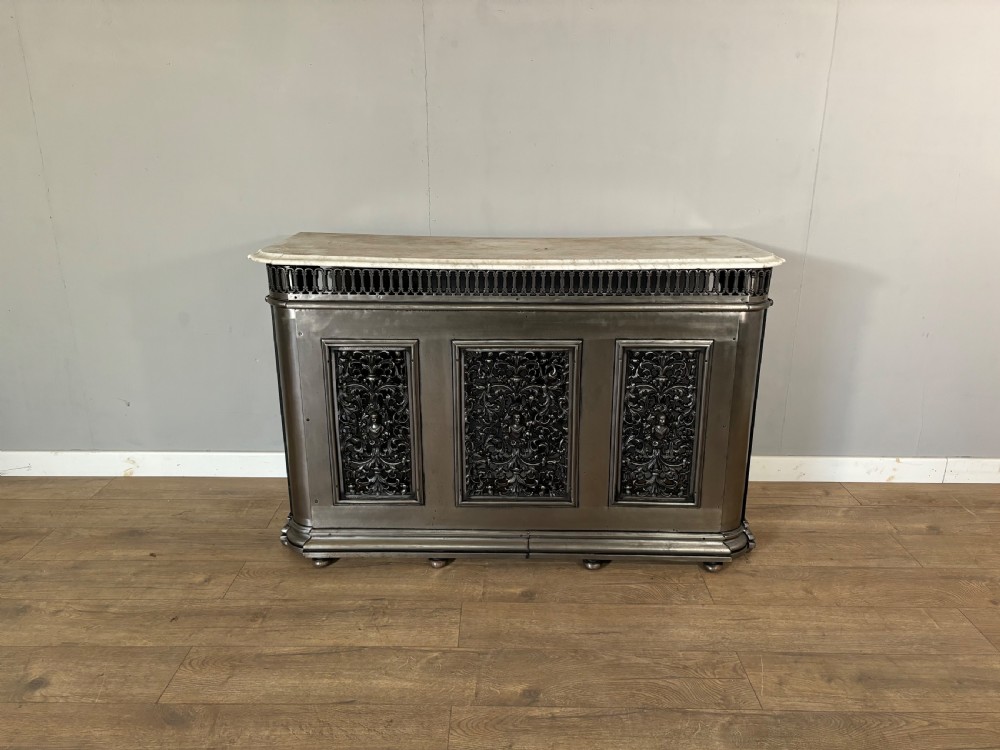 A good antique Victorian polished cast iron radiator cover 
