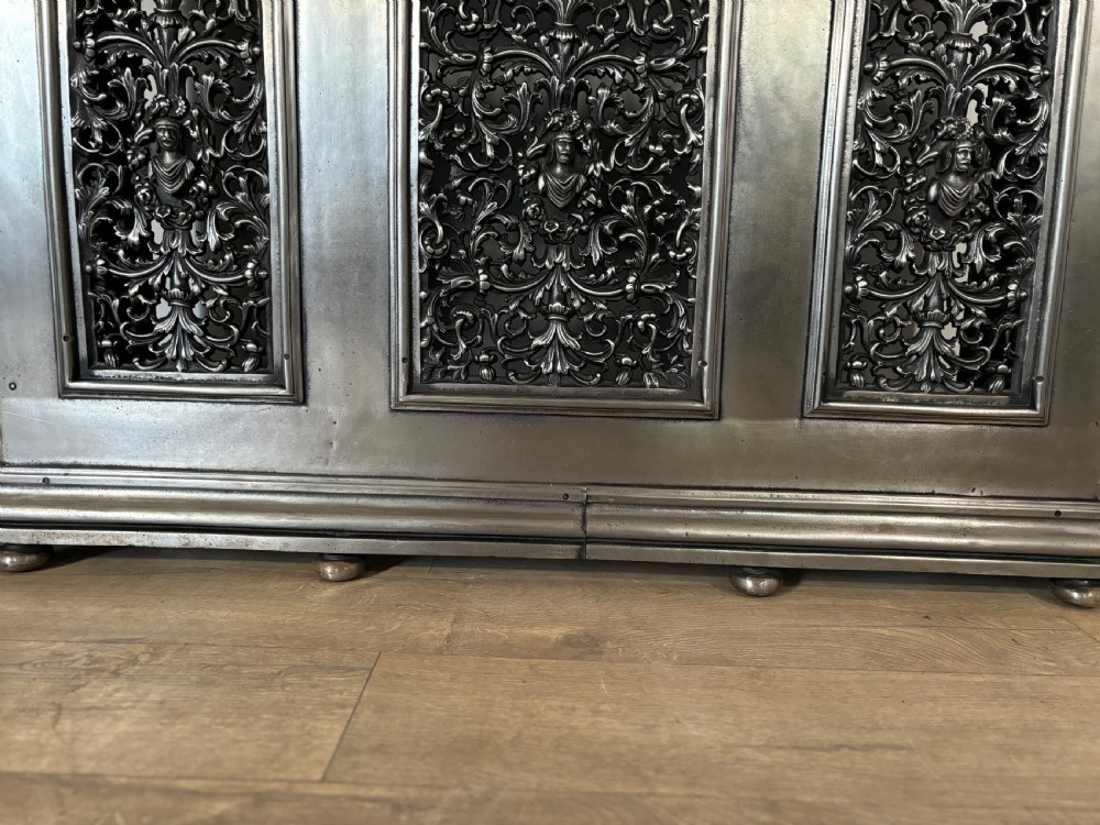 A good antique Victorian polished cast iron radiator cover  View XI