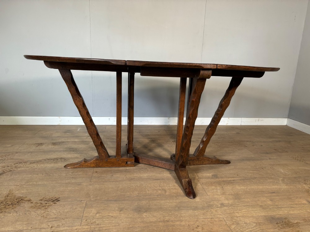 Romney Green arts and crafts drop leaf gateleg dining table View V