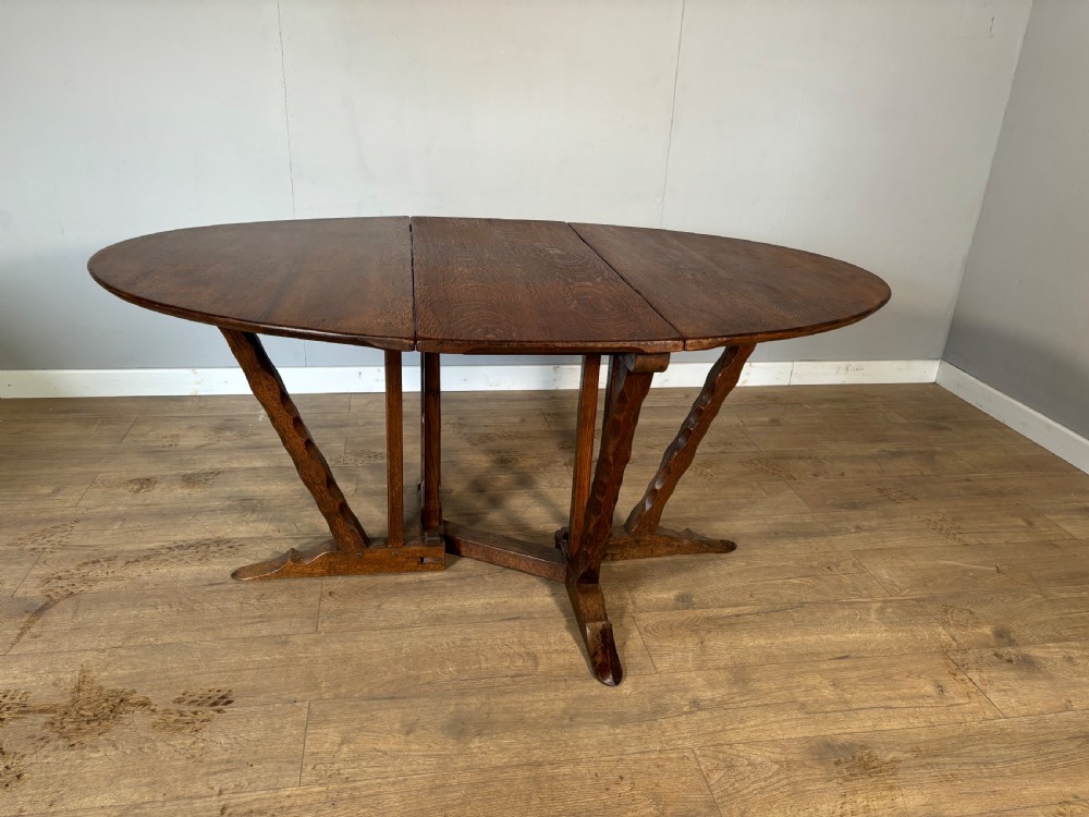 Romney Green arts and crafts drop leaf gateleg dining table View VI