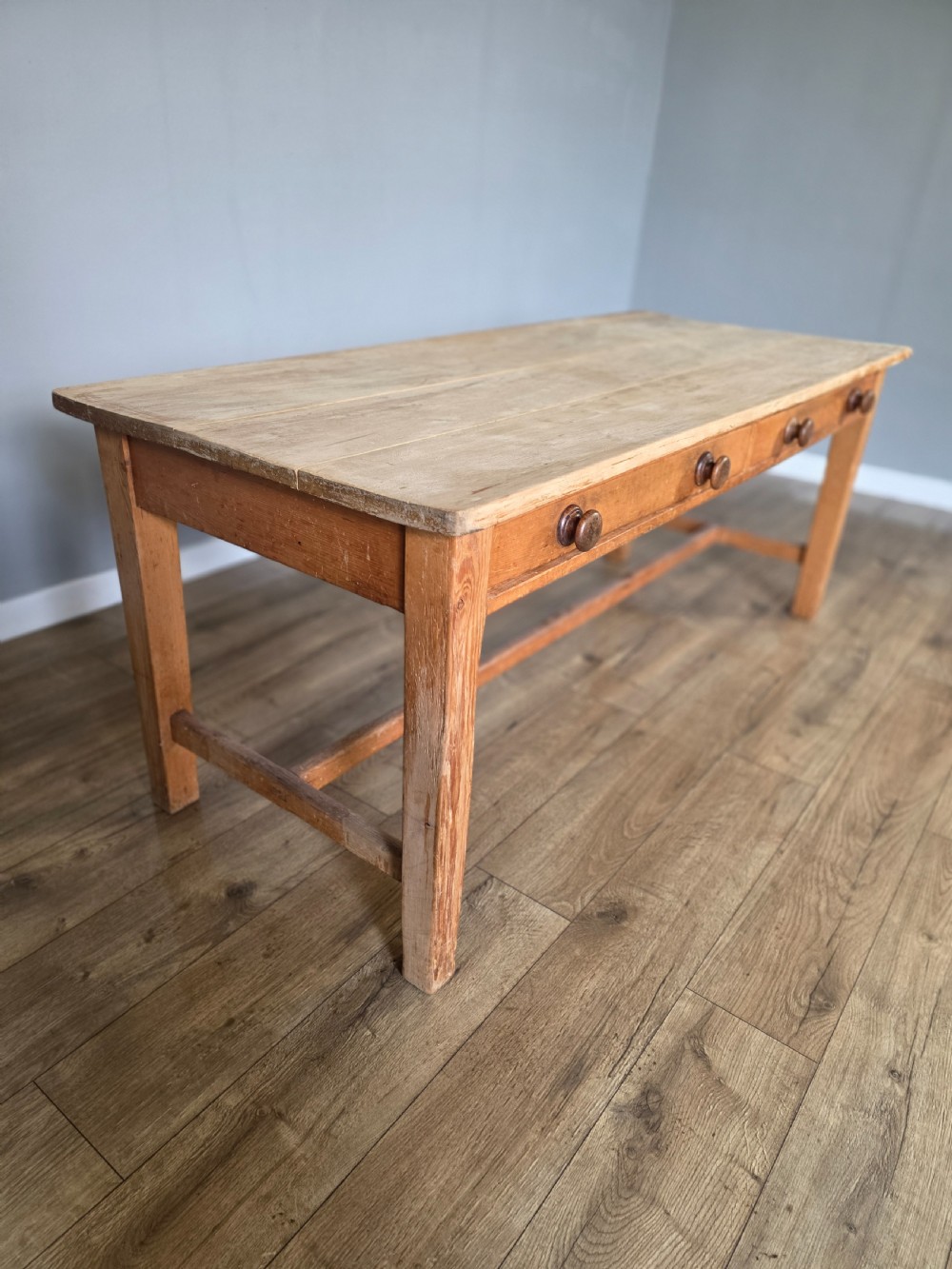 Sycamore top 19th century farmhouse table  View VII
