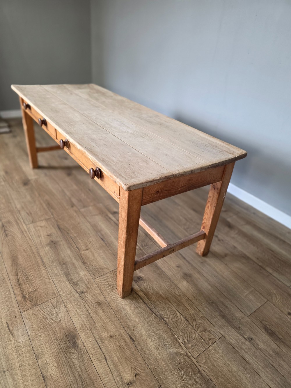 Sycamore top 19th century farmhouse table  View VIII