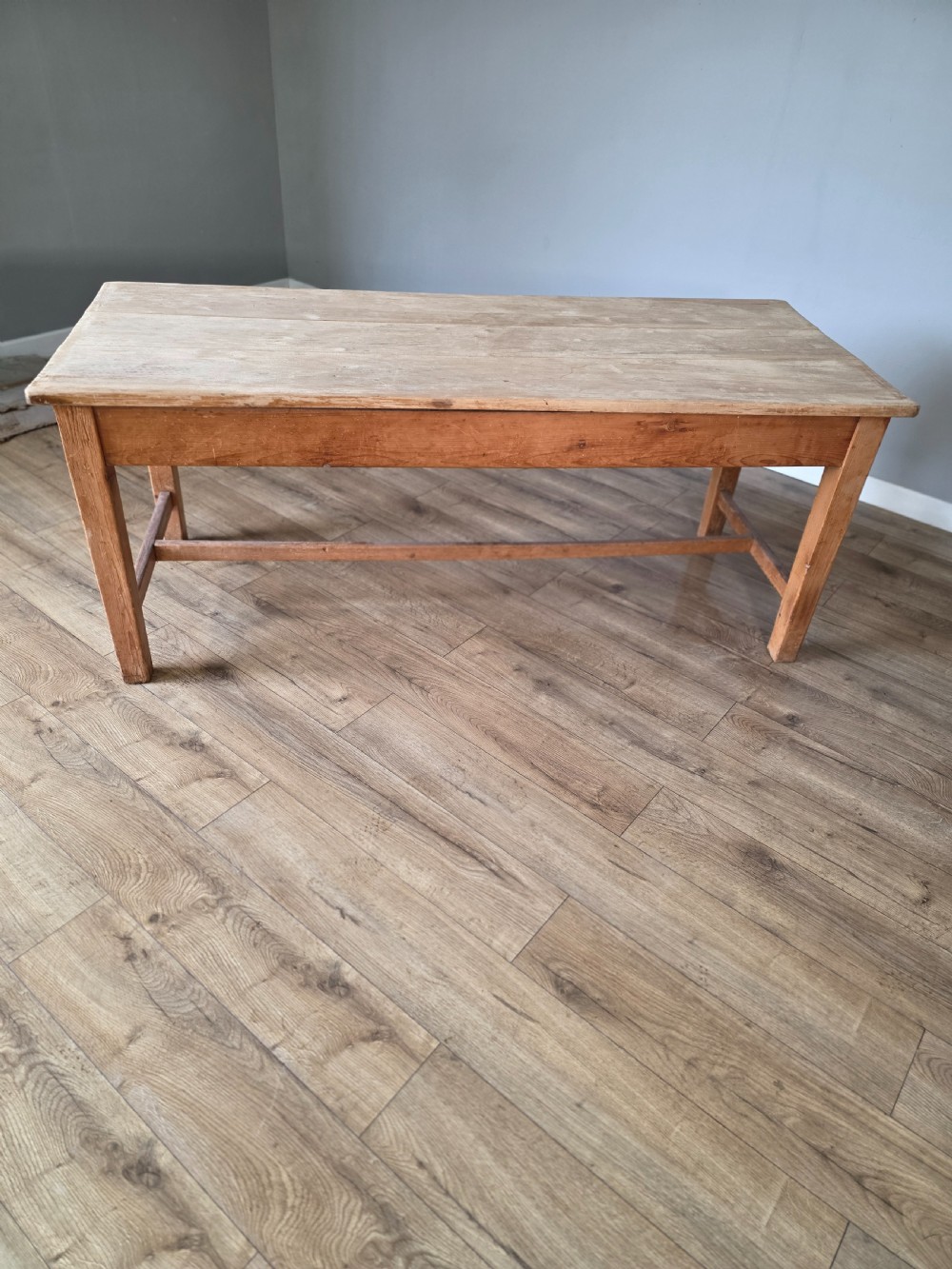 Sycamore top 19th century farmhouse table  View X